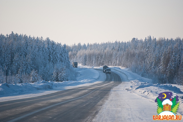 зимняя карельская дорога